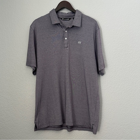 TRAVIS MATHEW Men’s Purple Striped Performance Golf Polo Shirt XL - Picture 1 of 6